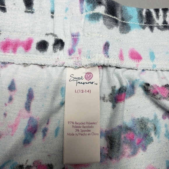 secret treasures colorful tie dye pajama Lounge shorts women's size large - Picture 6 of 8